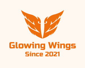 Orange Owl Wings logo design