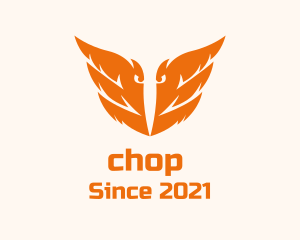 Gamer - Orange Owl Wings logo design