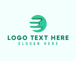 Negative Space - Modern Wing Letter E logo design