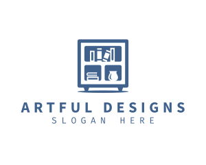 Bookshelf Furniture Design logo design