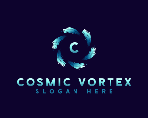 Water Vortex Whirlpool logo design