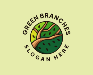 Eco Branch Leaf logo design