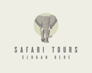 Safari Zoo Elephant logo design