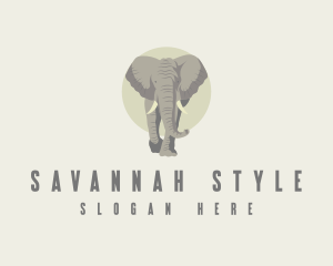 Safari Zoo Elephant logo design