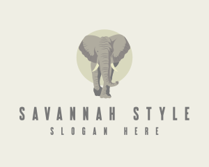 Savannah - Safari Zoo Elephant logo design