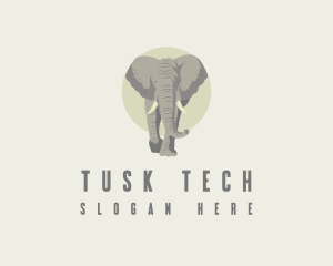 Tusk - Safari Zoo Elephant logo design