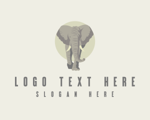 Tusk - Safari Zoo Elephant logo design