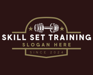 Training - Dumbbell Gym Training logo design