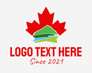 North America - Canada Leaf Mountain logo design