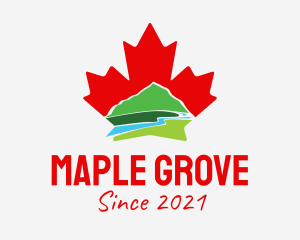 Maple - Canada Leaf Mountain logo design