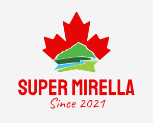Travel - Canada Leaf Mountain logo design