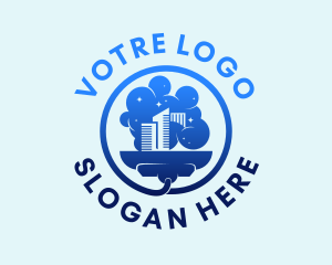 Cityscape - Blue Cityscape Cleaning logo design