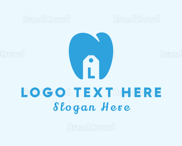 Dental Clinic Teeth Tag Logo