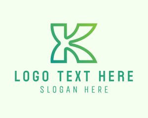 Environment Friendly - Natural Letter K logo design