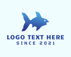 Aquaponics - Blue Sea Fish logo design