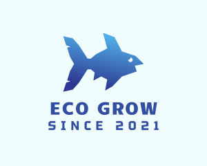 Aquaponics - Blue Sea Fish logo design