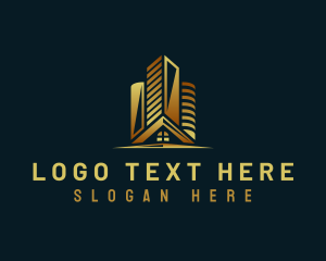 Gold - Property Realty Contractor logo design