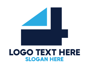 Blue - Blue Four Geometry logo design