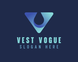 Aqua Droplet Letter V logo design