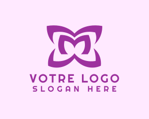 Purple Petal Letter M Logo