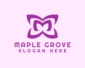 Purple Petal Letter M logo design