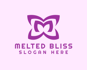 Purple Petal Letter M logo design