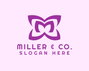 Purple Petal Letter M logo design