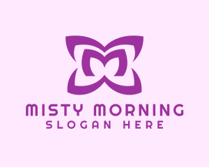 Purple Petal Letter M logo design