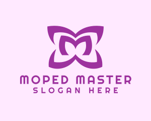 Purple Petal Letter M logo design