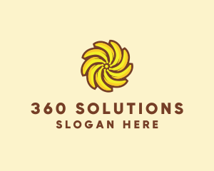 Yellow Banana Sun logo design