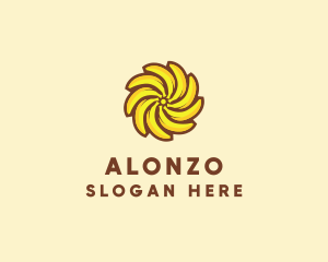 Yellow Banana Sun logo design