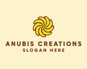 Yellow Banana Sun logo design