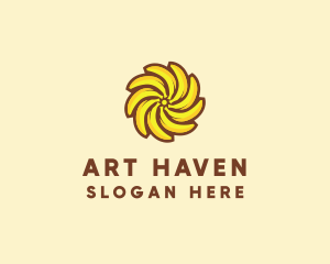 Yellow Banana Sun logo design