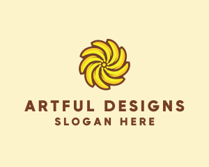 Yellow Banana Sun logo design