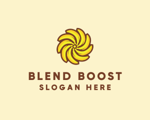 Smoothie - Yellow Banana Sun logo design