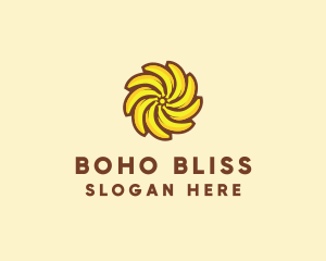 Yellow Banana Sun logo design