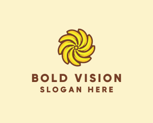 Yellow Banana Sun logo design