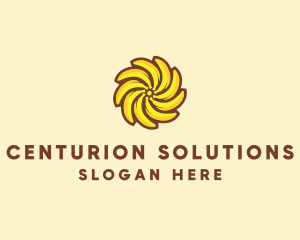 Yellow Banana Sun logo design