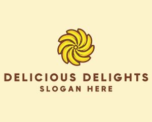 Yellow Banana Sun logo design