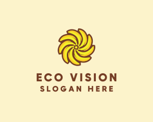 Yellow Banana Sun logo design