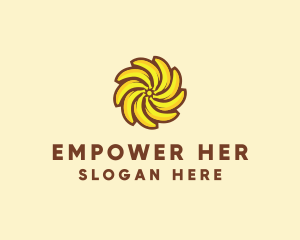 Yellow Banana Sun logo design