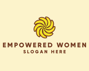 Yellow Banana Sun logo design