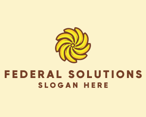 Yellow Banana Sun logo design