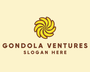 Yellow Banana Sun logo design