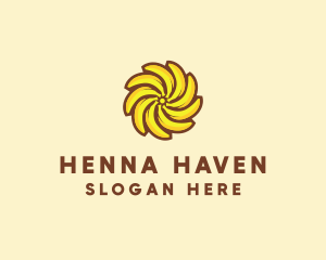 Yellow Banana Sun logo design