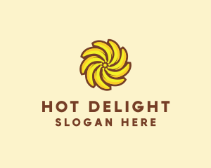 Yellow Banana Sun logo design