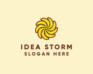 Yellow Banana Sun logo design