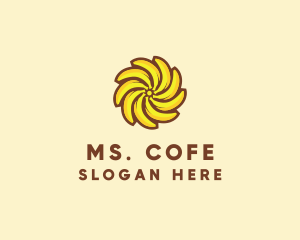 Yellow Banana Sun logo design