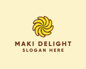 Yellow Banana Sun logo design