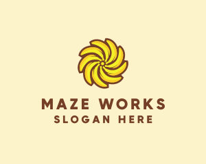 Yellow Banana Sun logo design